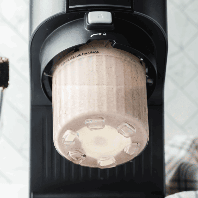 Process the milkshake in the Ninja Creami Machine.