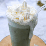 Ninja Creami Starbucks Matcha Green Tea Frappuccino topped with whipped cream, offering a creamy texture and vibrant green matcha flavor.