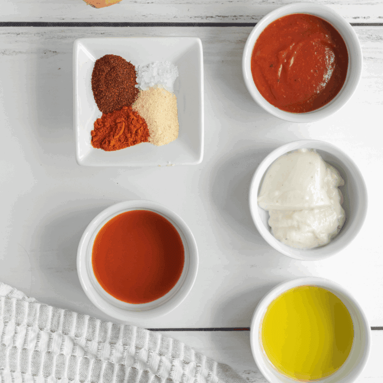Ingredients needed for Copycat Red Robin Campfire Sauce Recipe on kitchen table.