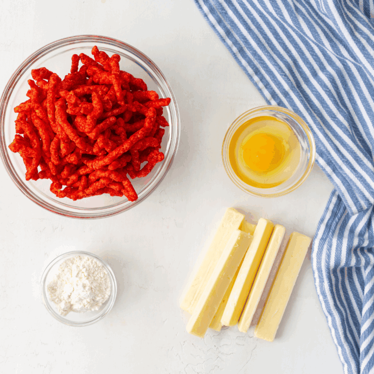 Ingredients needed for Burger King Fiery Mozzarella Fries Recipe on kitchen table.