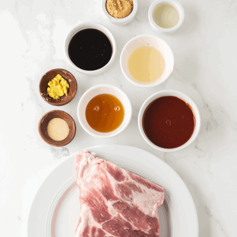 Ingredients needed for Copycat A&W BBQ Sauce Recipe on kitchen table.