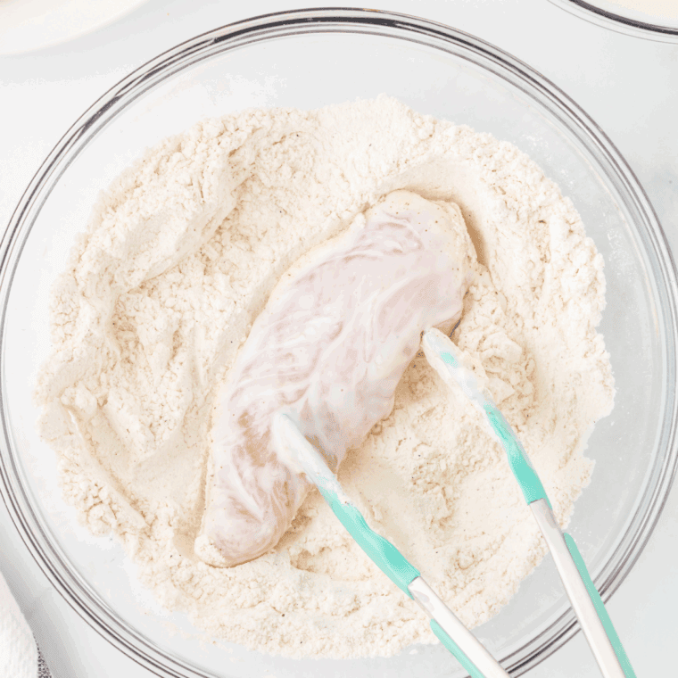 Cover the chicken with flour and spices, before air frying.