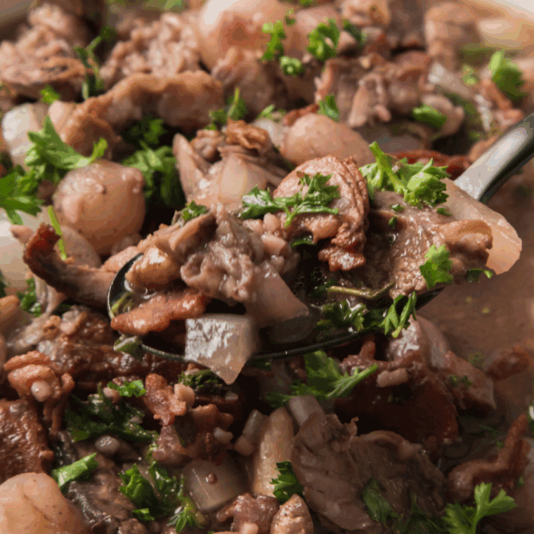 Homemade copycat Golden Corral pot roast with carrots and potatoes in gravy