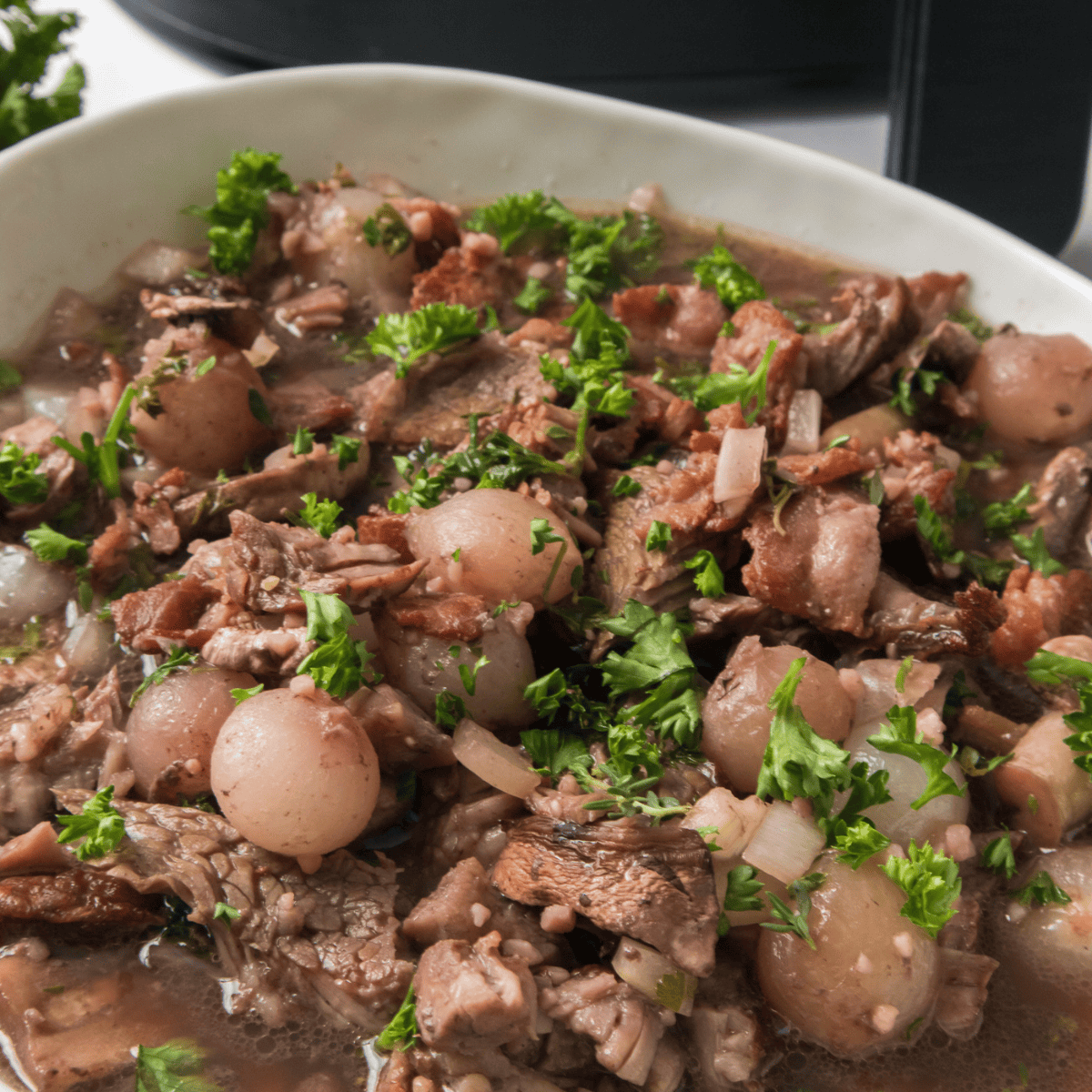 Tender copycat Golden Corral pot roast served with carrots and potatoes on a plate