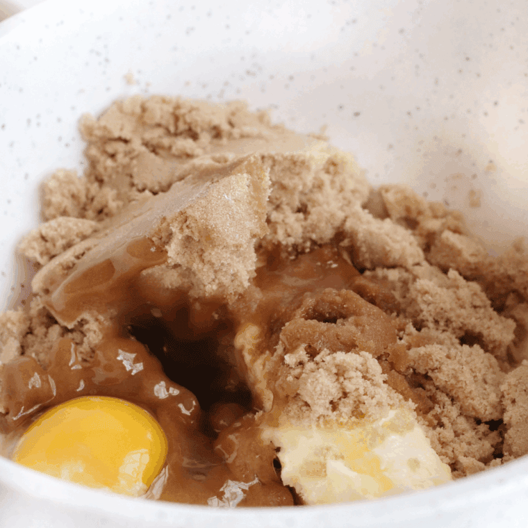 Add all of the cookie ingredients in a large mixing bowl.