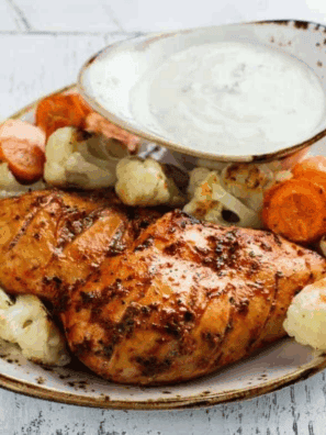 Juicy, tender boiled chicken tenders ready for a meal