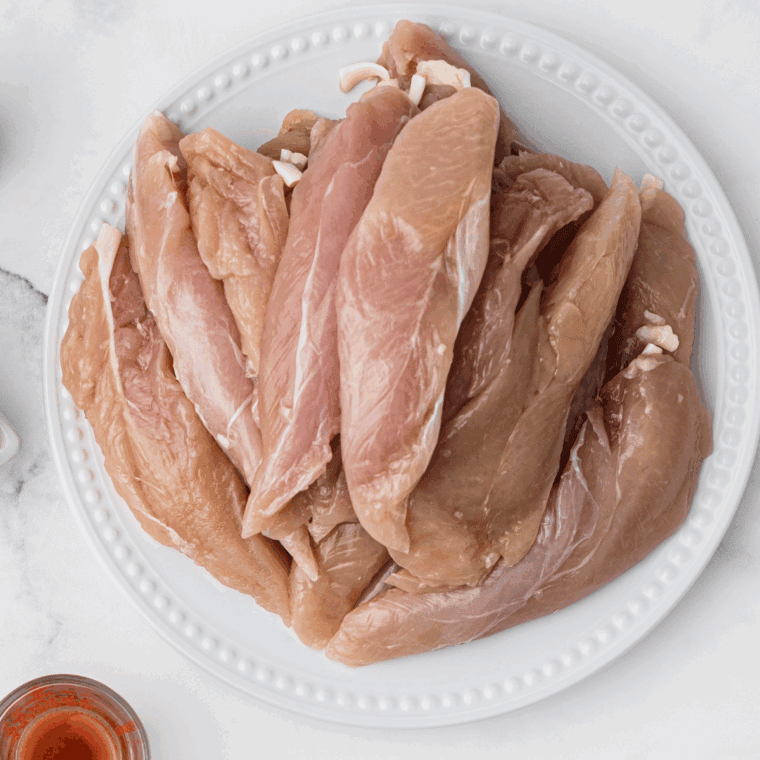 Ingredients needed for boiled chicken tenders