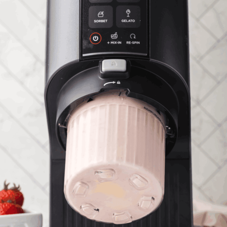 Add all of the McDonald's Strawberry Shake in the Ninja creami machine