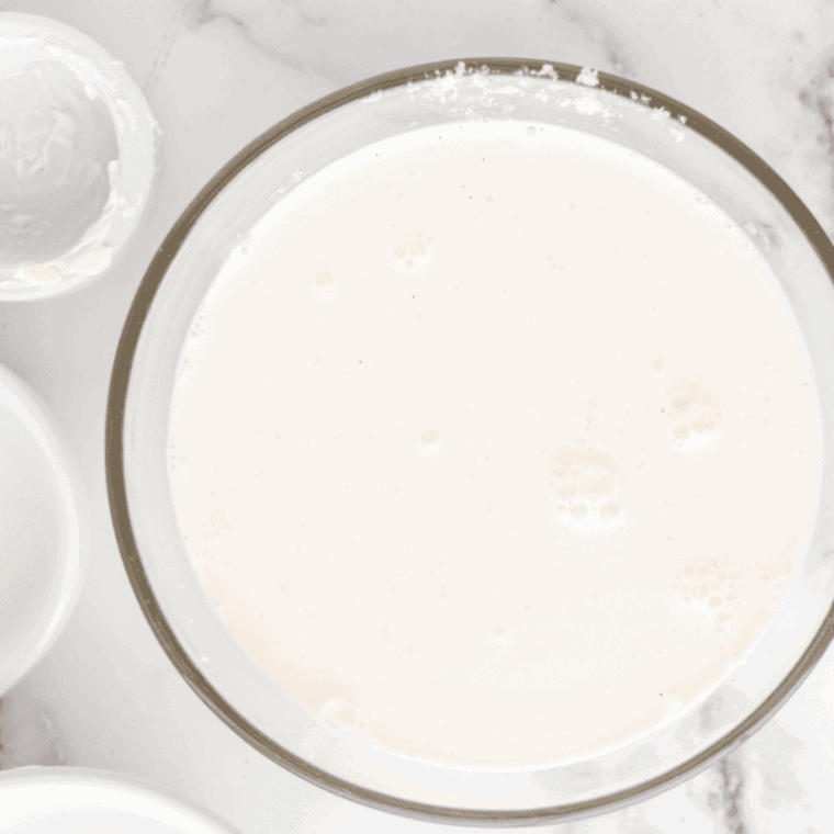 Mix all of the Vanilla Almond Ice Cream ingredients into a large mixing bowl.