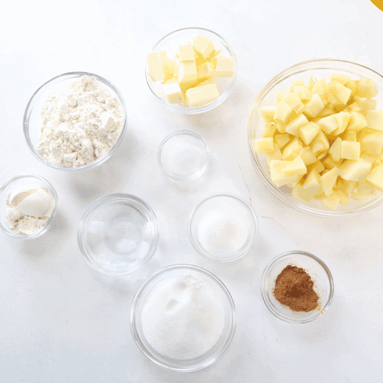 Ingredients needed for Applesauce Overnight Oats on kitchen table.