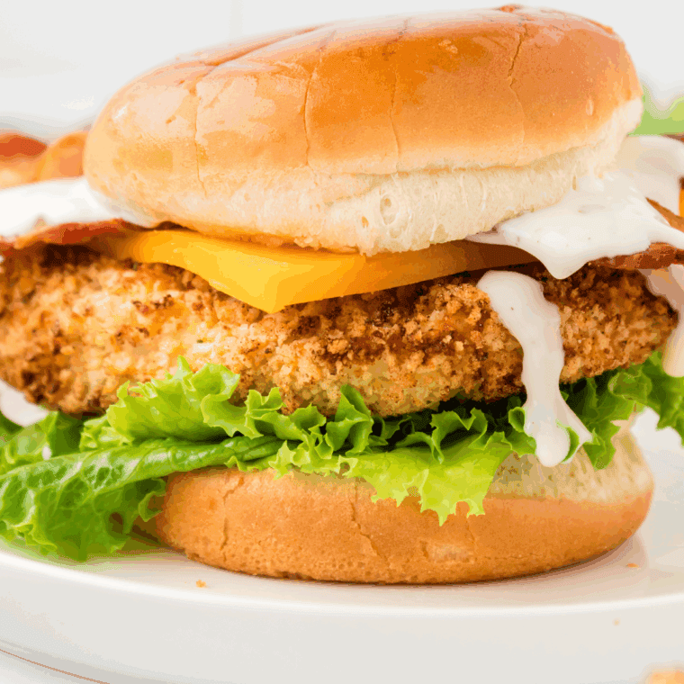 Sauce served on top of the chicken sandwich.