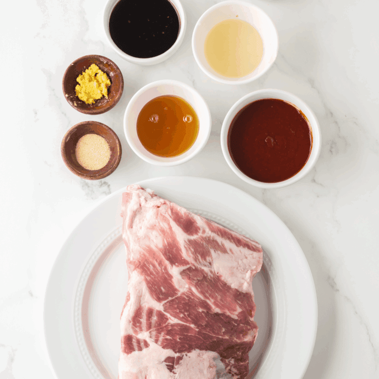 Ingredients needed for Arby's tangy BBQ Sauce on kitchen table.