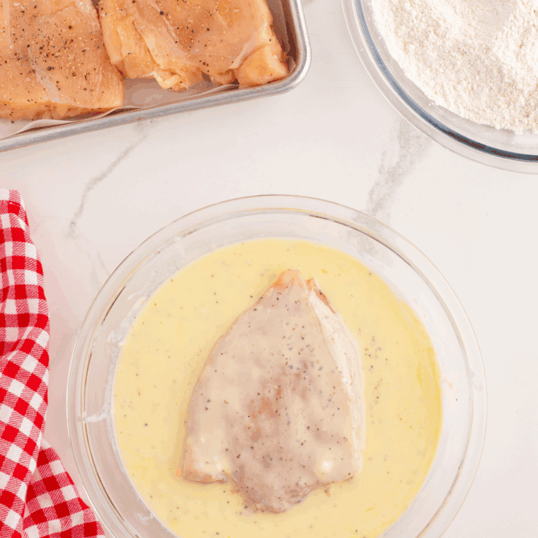 Soak your chicken in buttermilk, this makes the fried chicken taste amazing!