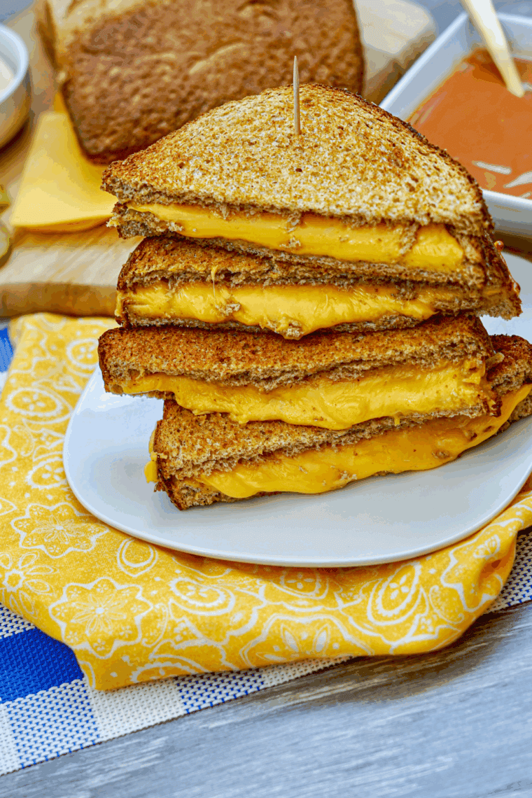 Homemade Disneyland grilled cheese sandwich with melted cheese and golden toasted bread.