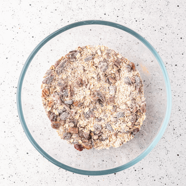 Combine all of the dry ingredients in a large mixing bowl.