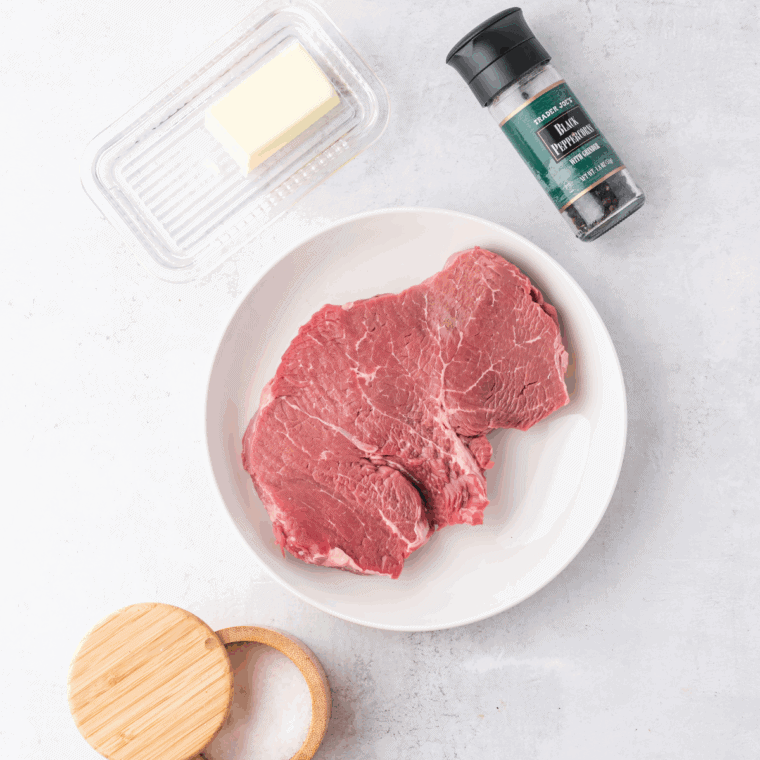 Ingredients needed for Longhorn Renegade Sirloin Recipe on kitchen table.