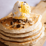 Fluffy and delicious, these Banana Chocolate Chip Air Fryer Pancakes are the perfect quick breakfast or brunch idea. Easy to make, kid-friendly, and packed with sweet banana flavor and melty chocolate chips!