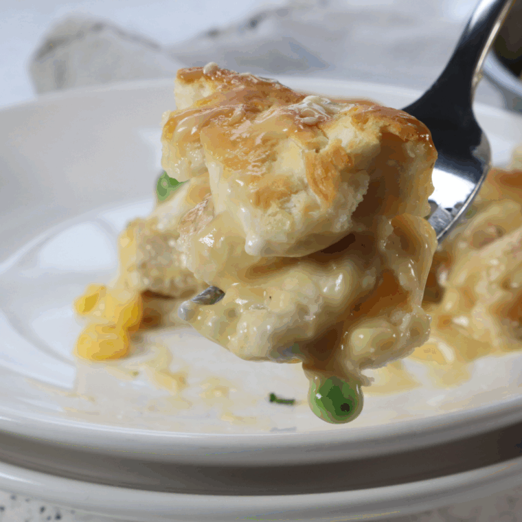 Bob Evans chicken pot pie copycat with its golden crust and creamy filling