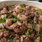 Plate of Bob Evan’s beef pot roast with carrots and potatoes