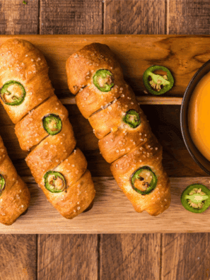 Creamy homemade Copycat Auntie Anne’s cheese dip served with soft pretzels.