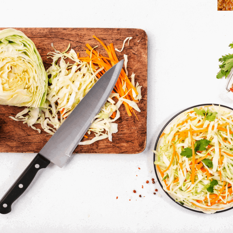 Ingredients needed for Copycat Bonefish Grill Coleslaw Recipe on kitchen table.