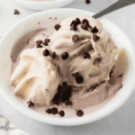 “Ninja Creami Cherry Garcia ice cream with cherries and fudge chunks in a bowl.”