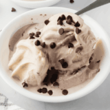 “Ninja Creami Cherry Garcia ice cream with cherries and fudge chunks in a bowl.”