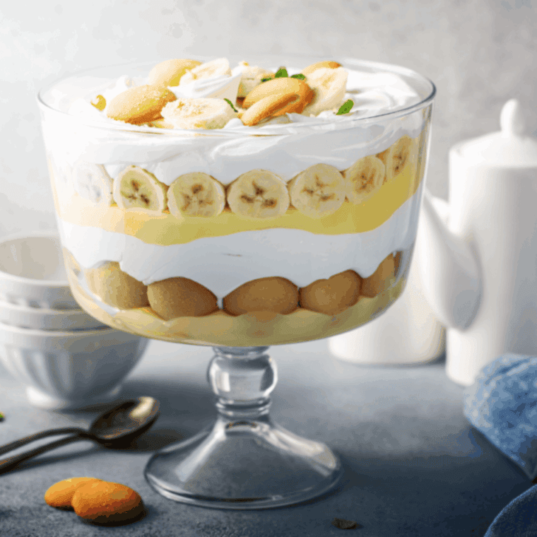Serve & ENJOY This Creamy Golden Corral Banana Pudding is now ready to serve with toppings.