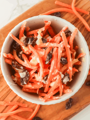 This Golden Corral Carrot Raisin Salad Copycat Recipe is sweet, creamy, and cool enough for any summer dish. It’s easy to assemble, kid-friendly, and great for holidays or weeknight dinners — it’s a recipe you’ll turn to again and again. Just let it cool down and you’re ready to have your favorite in the comfort of your home!