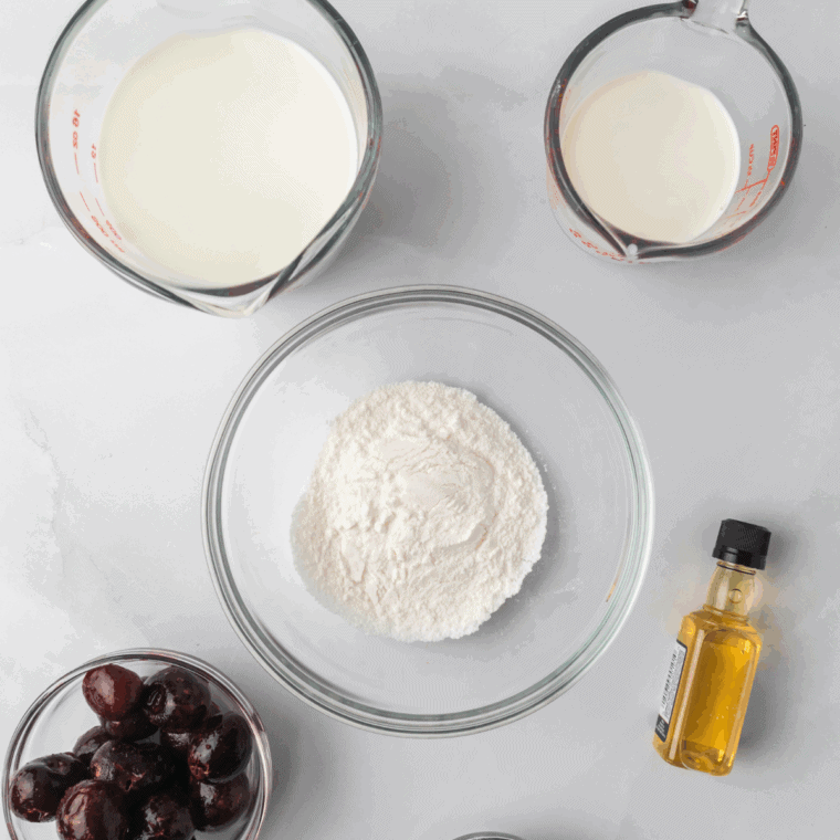 Ingredients needed for making Ninja Creami Cherry Garcia.