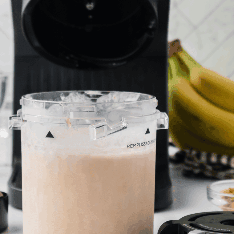 Close-up of homemade dog-friendly ice cream with peanut butter and banana
