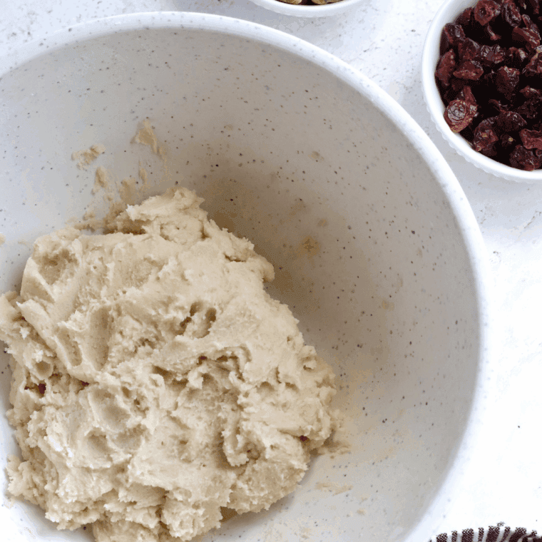 Whisking flour, baking soda, and salt together, then gradually adding to wet mixture.