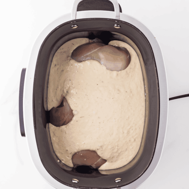 Cover the chicken with the broth mixture.