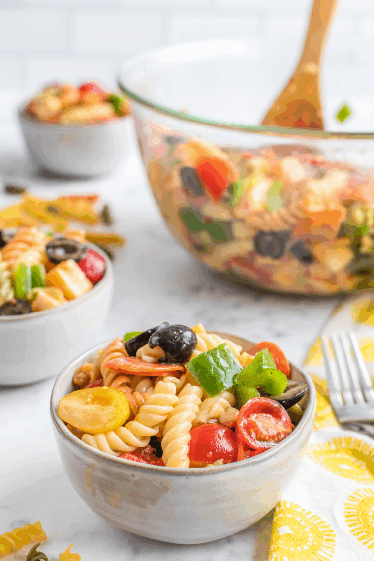Plate of Jason’s Deli Pasta Salad Recipe.