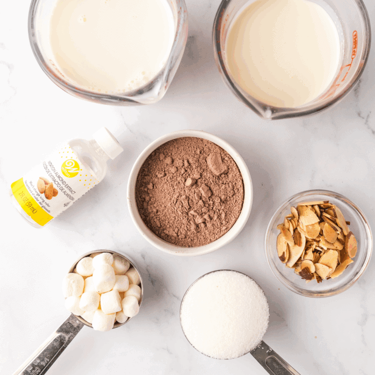 Ninja Creami Baskin Robbins Pralines n' Cream Copycat Recipe ingredients on kitchen table.