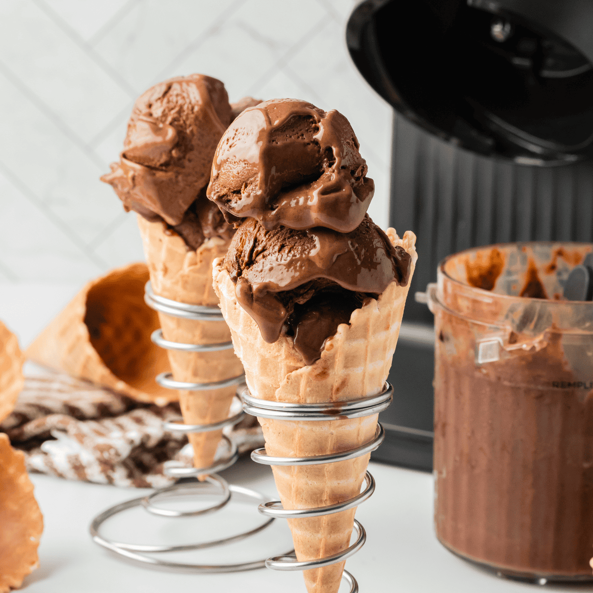 Ninja Creami Copycat Baskin Robbins Chocolate Fudge Ice Cream