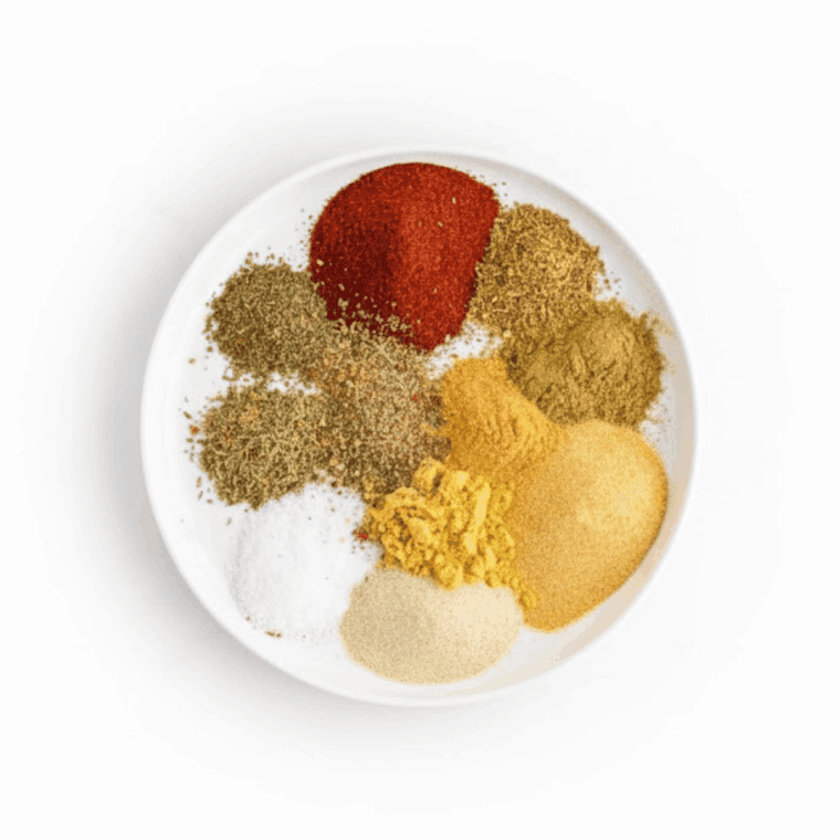 Whisking together kosher salt, coarse black pepper, granulated garlic, and spices in a medium bowl to create the Copycat Kinder&rsquo;s The Blend Mix.