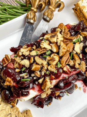 Cream Cheese Spread with Warm Cherry Sauce