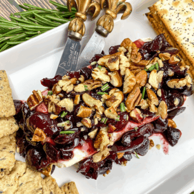 Cream Cheese Spread with Warm Cherry Sauce