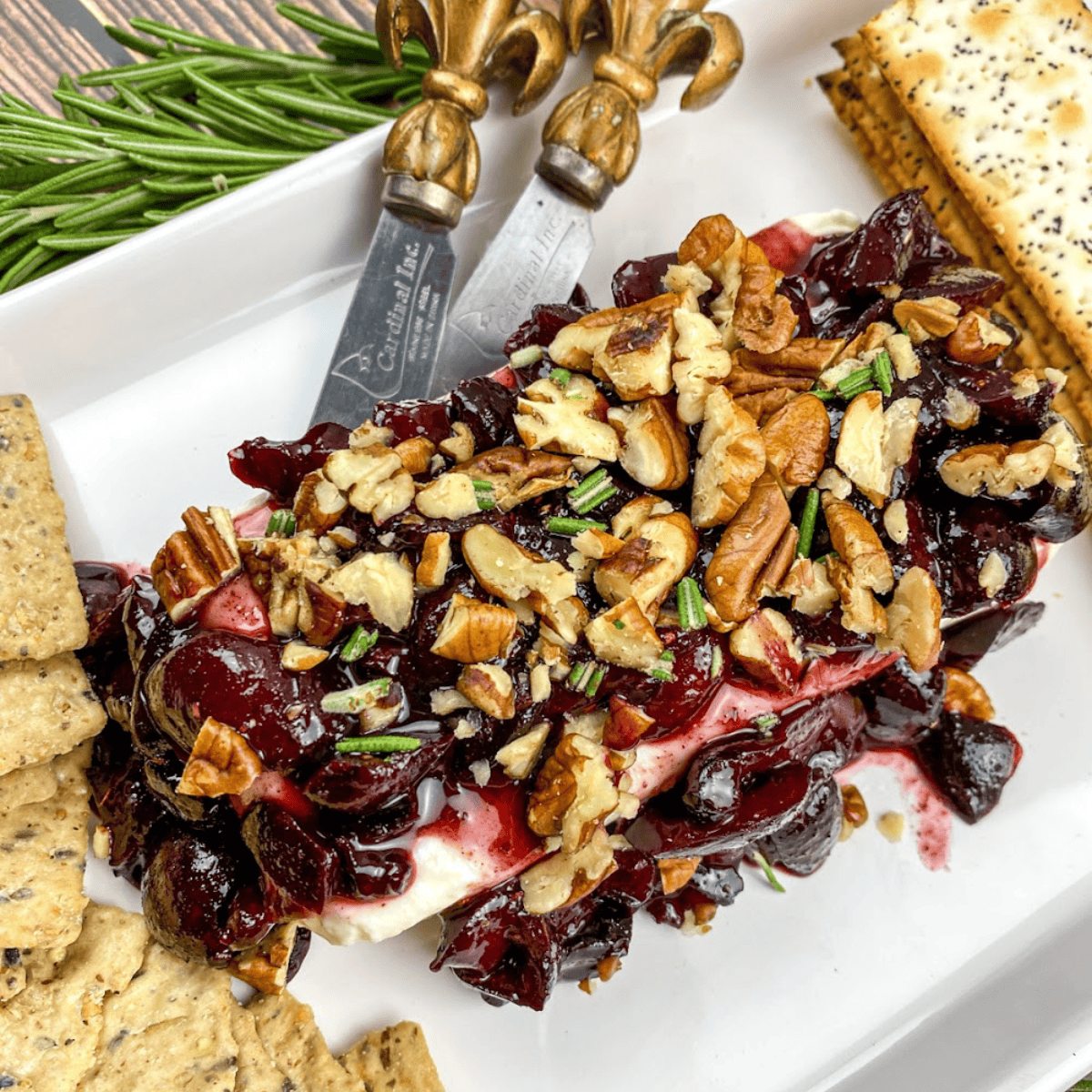 Cream Cheese Spread with Warm Cherry Sauce