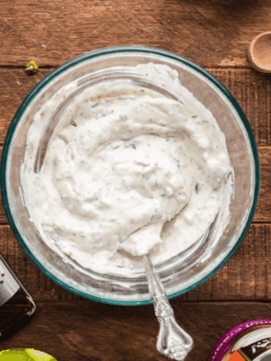 Homemade Culver’s tartar sauce in a small bowl