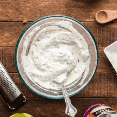 Homemade Culver’s tartar sauce in a small bowl