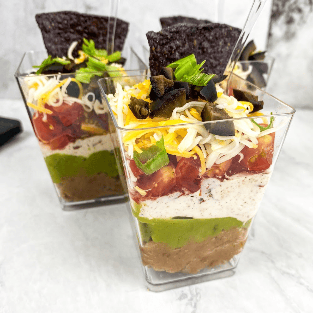 Easy 7 Layer Dip Cups