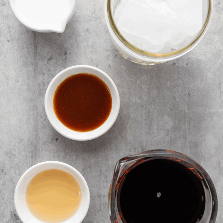 Ingredients needed for Easy First Watch Iced Coffee Recipe on kitchen table.