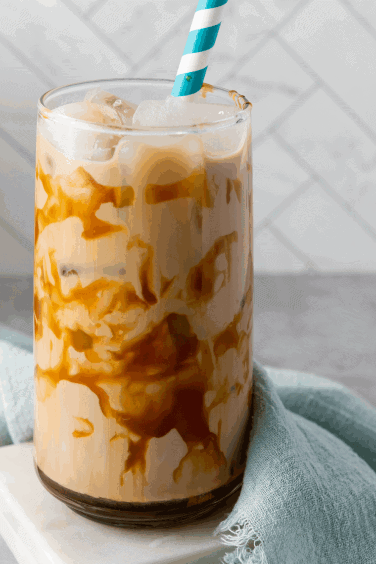 Close up of  First Watch Iced Coffee.