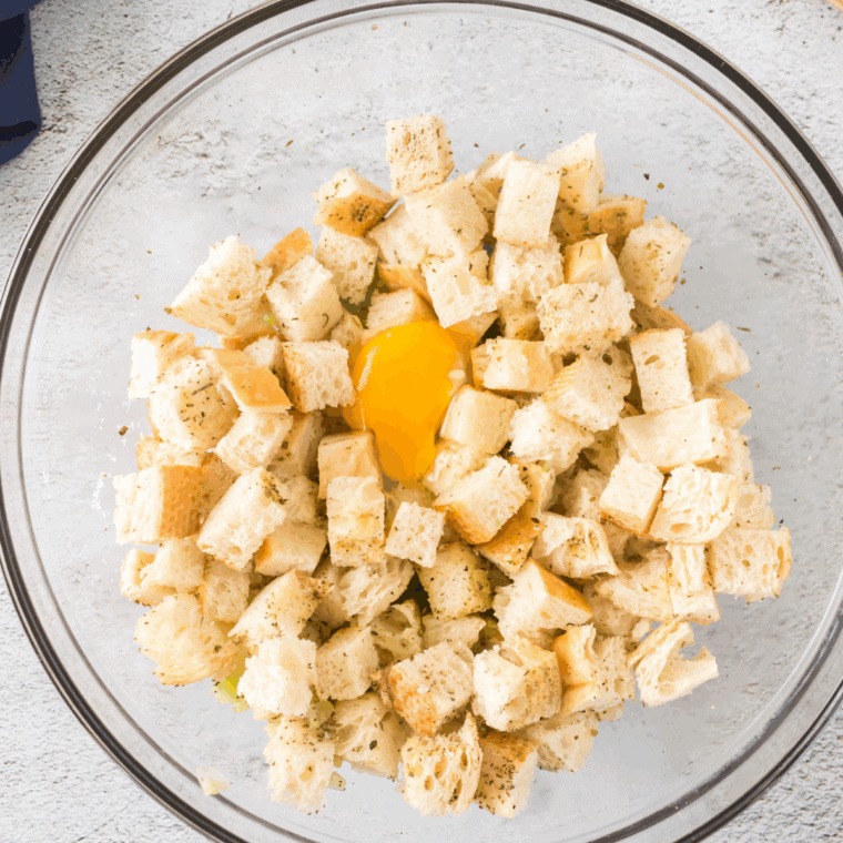 Mix ingredients together in a mixing bowl.