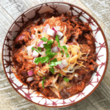 Easy Slow Cooker Pulled Pork Chili