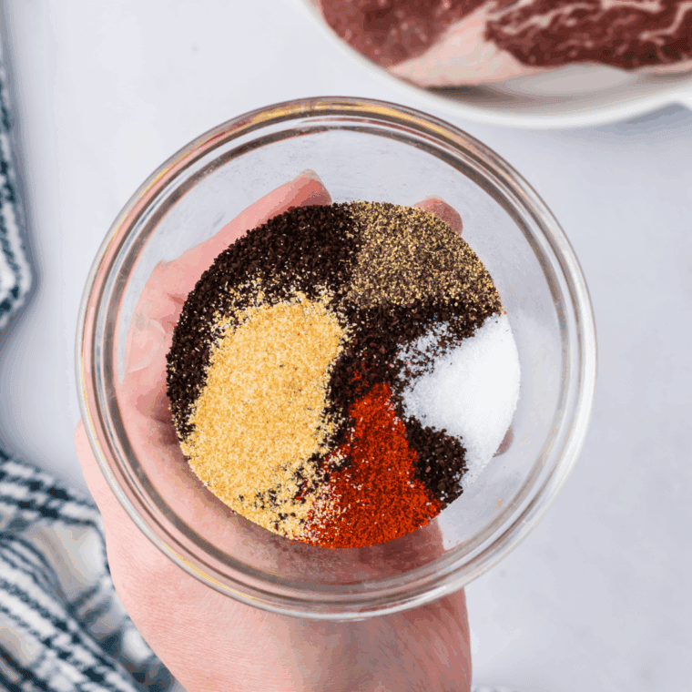 Liquid brown butter, cooled to room temperature, ready to be incorporated into the seasoning rub.