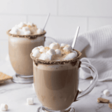 Enjoy the ultimate cozy treat with this S’mores Hot Chocolate Starbucks Copycat! Creamy hot chocolate topped with toasted marshmallows and graham cracker crumbs for a campfire-inspired drink at home.