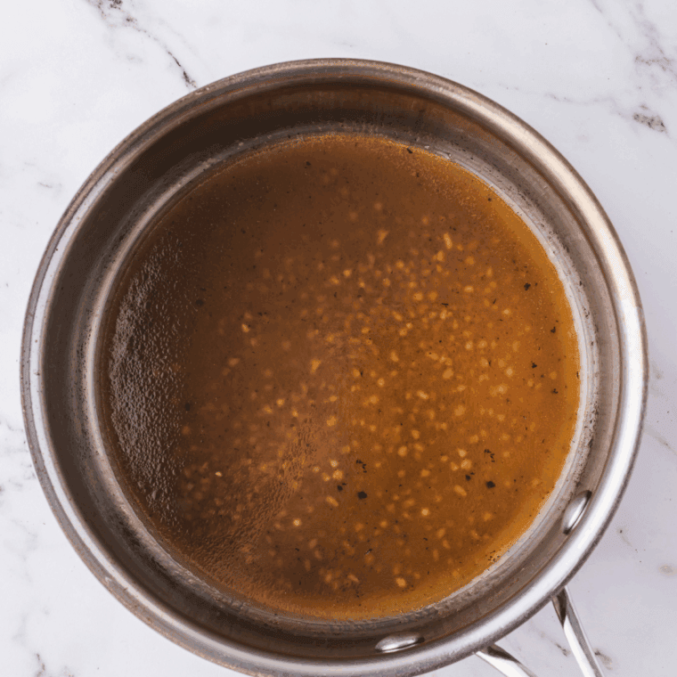 Texas Roadhouse Brown Gravy in the pan.